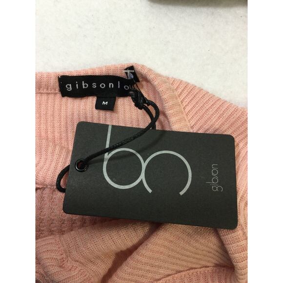 GIBSON LOOK M pink blush long sleeve button waffle knit top blouse NWT B65 - Picture 4 of 6